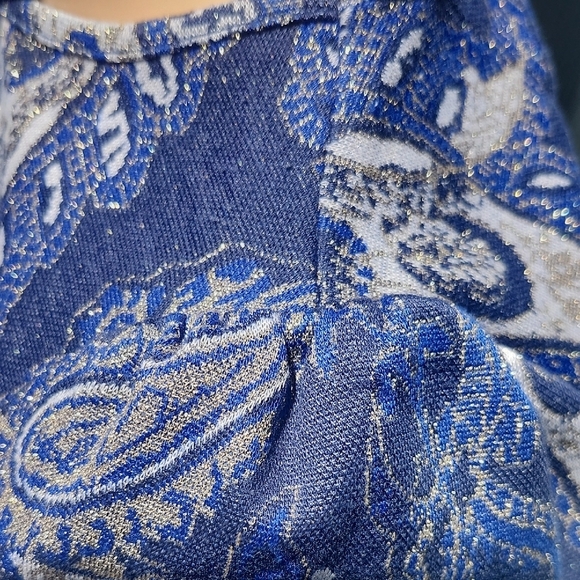 Anthropologie Blue Top Short Sleeve Blouse - Picture 6 of 9